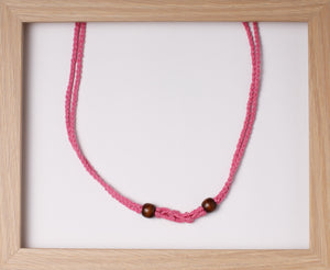 Bright Pink 4String Hemp Necklace