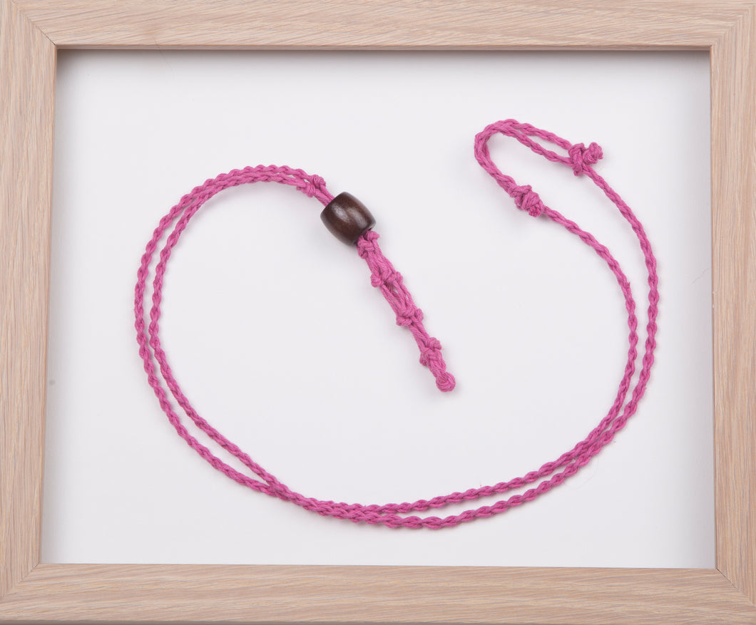 Bright Pink Standard Hemp Necklace