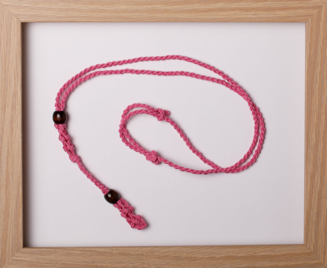 Bright Pink Double Hemp Necklace