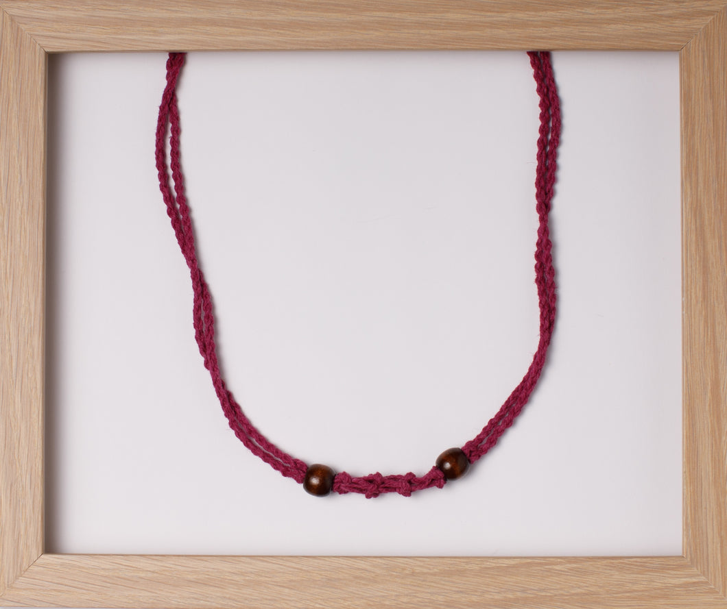 Magenta 4String Hemp Necklace