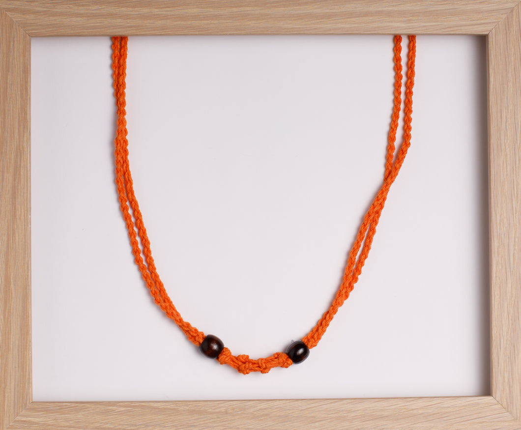 Orange 4String Hemp Necklace