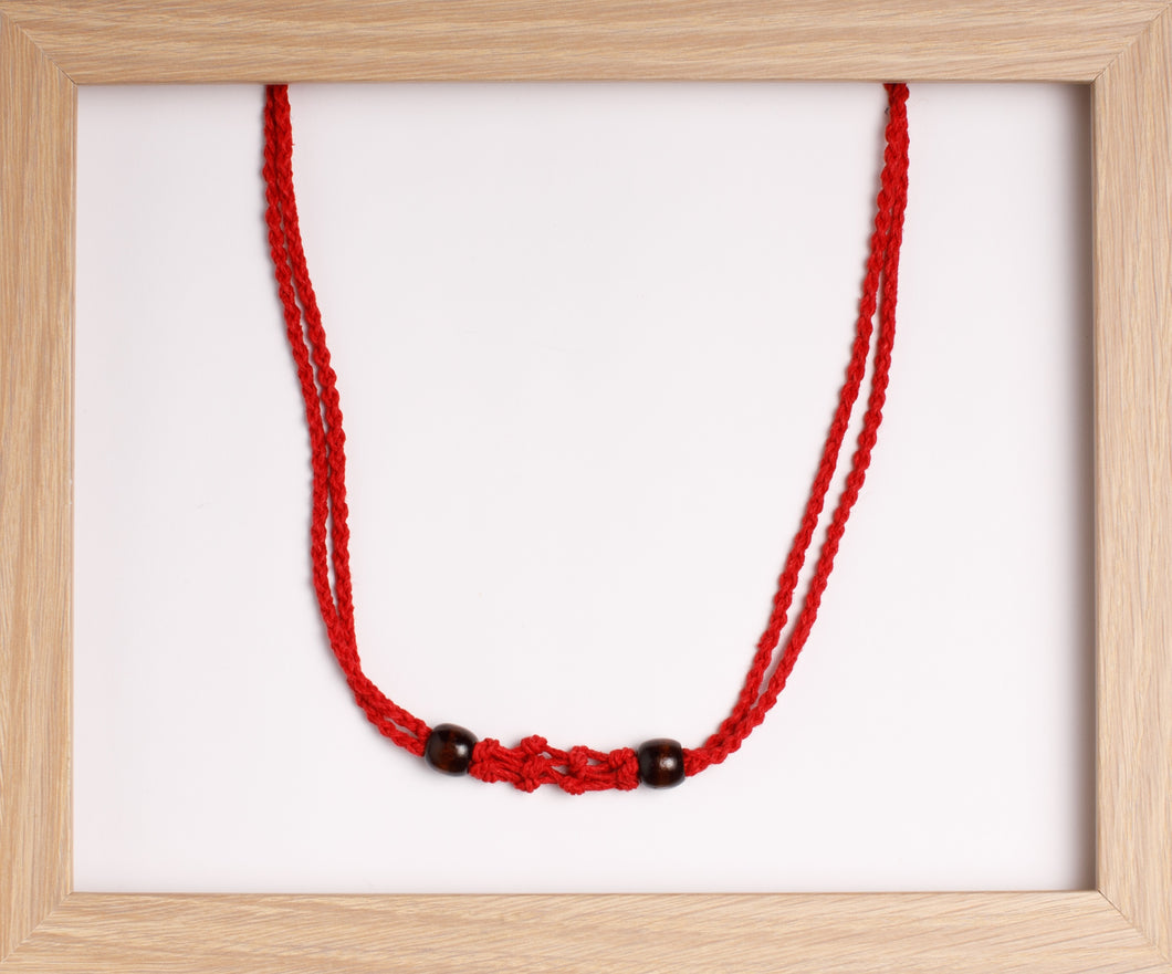 Red 4String Hemp Necklace