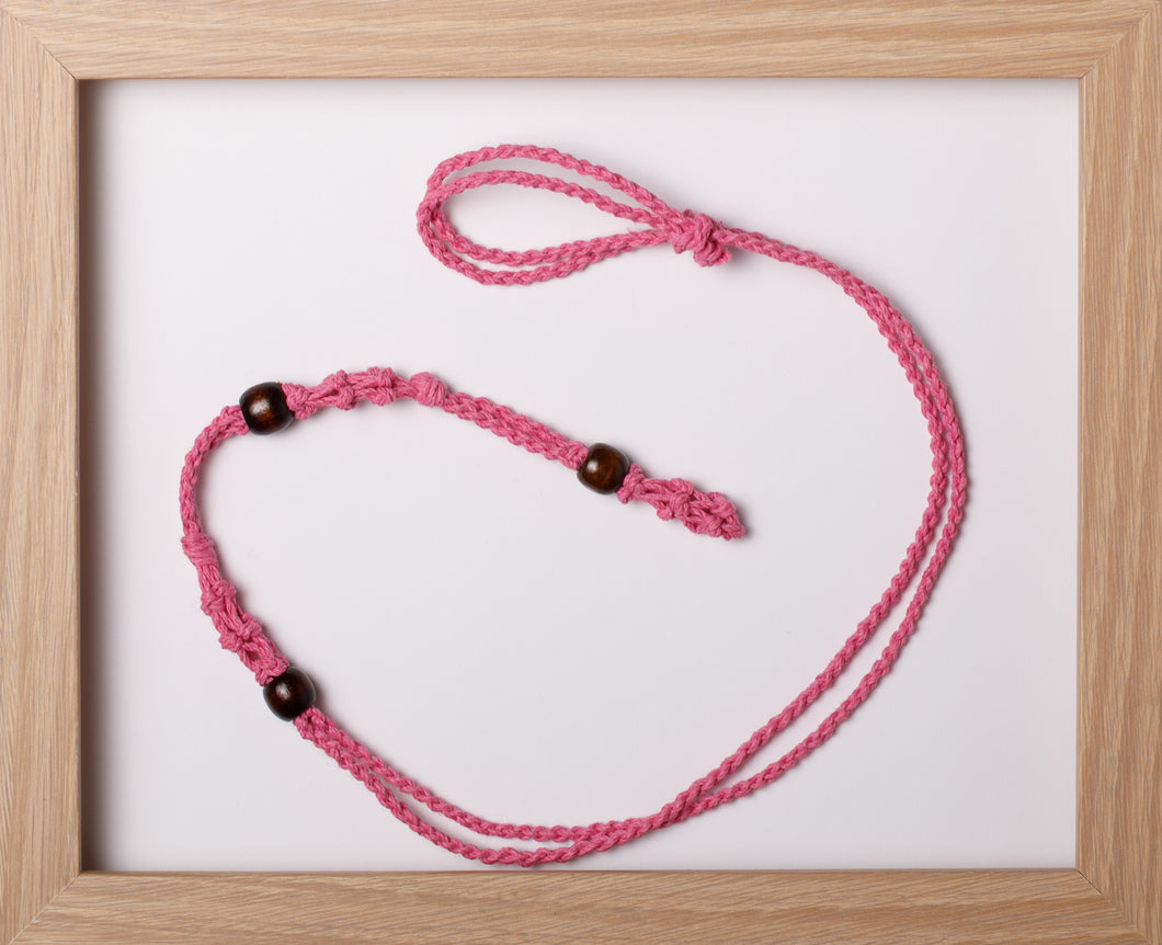 Bright Pink Triple Hemp Necklace