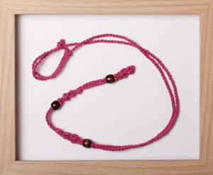 Dark Pink Triple Hemp Necklace