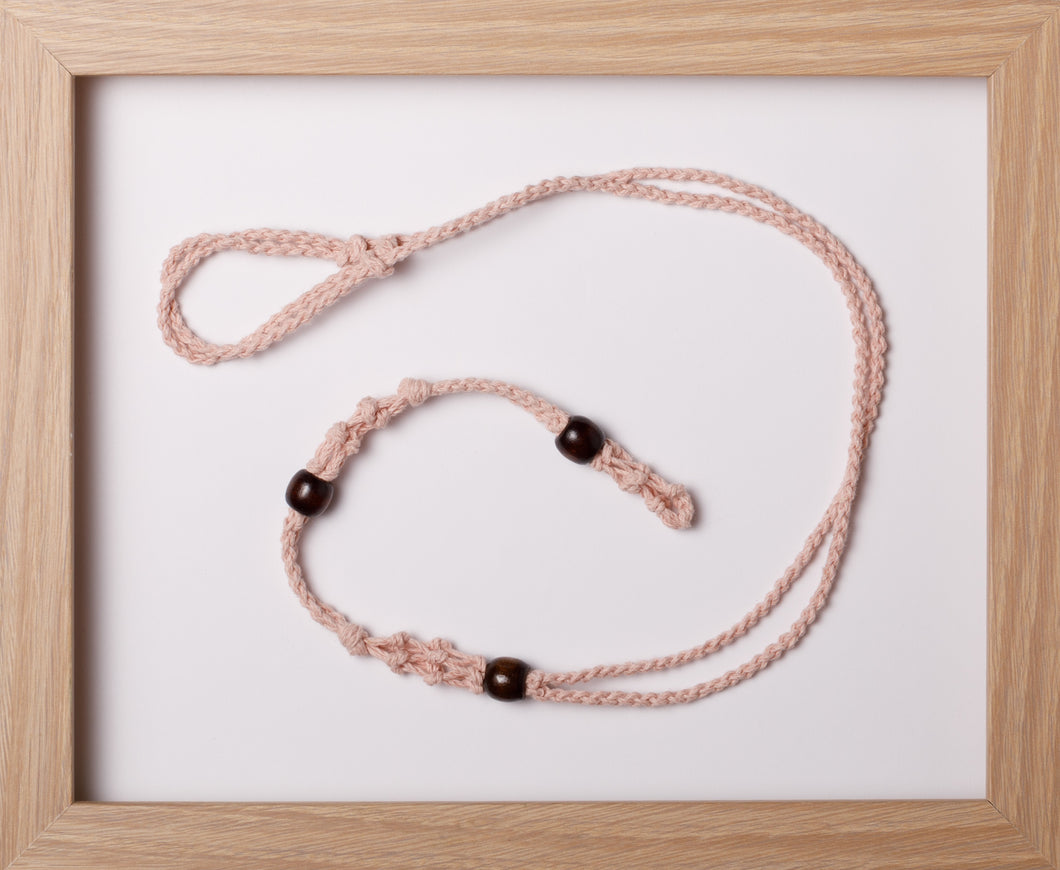 Powder Pink Triple Hemp Necklace